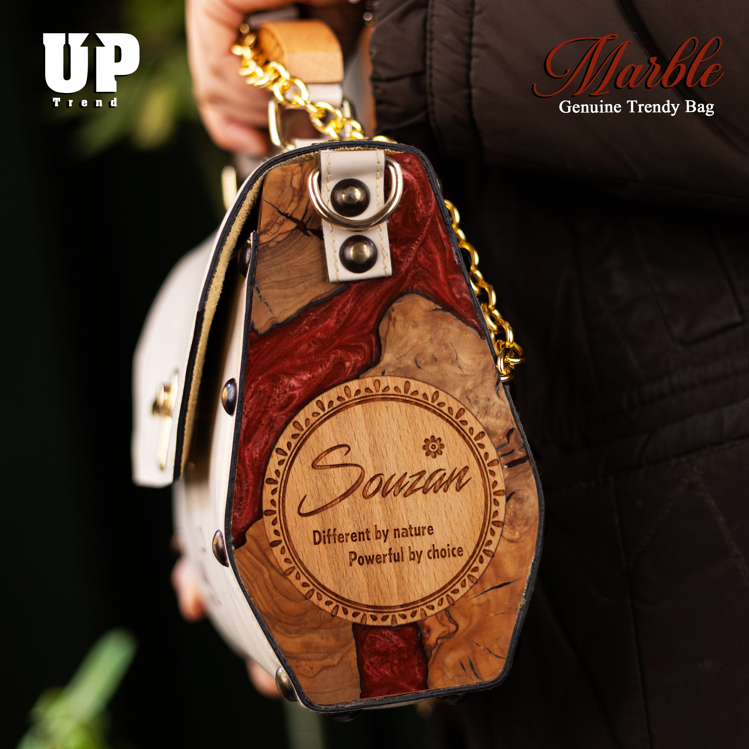 Marble Genuine Trendy Leather
