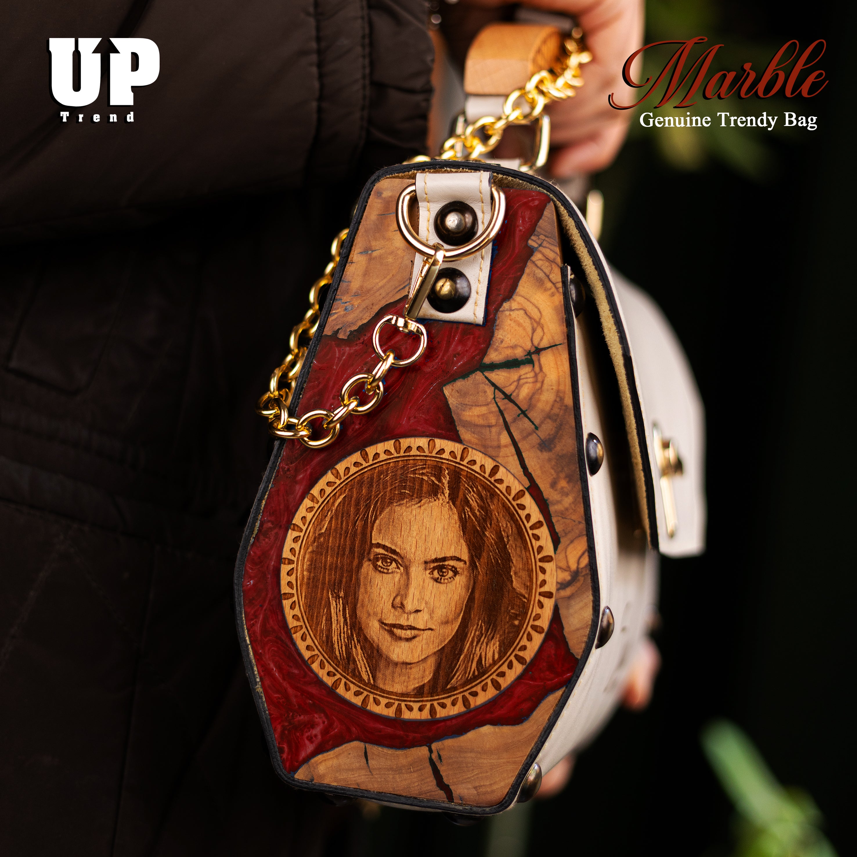 Marble Genuine Trendy Leather