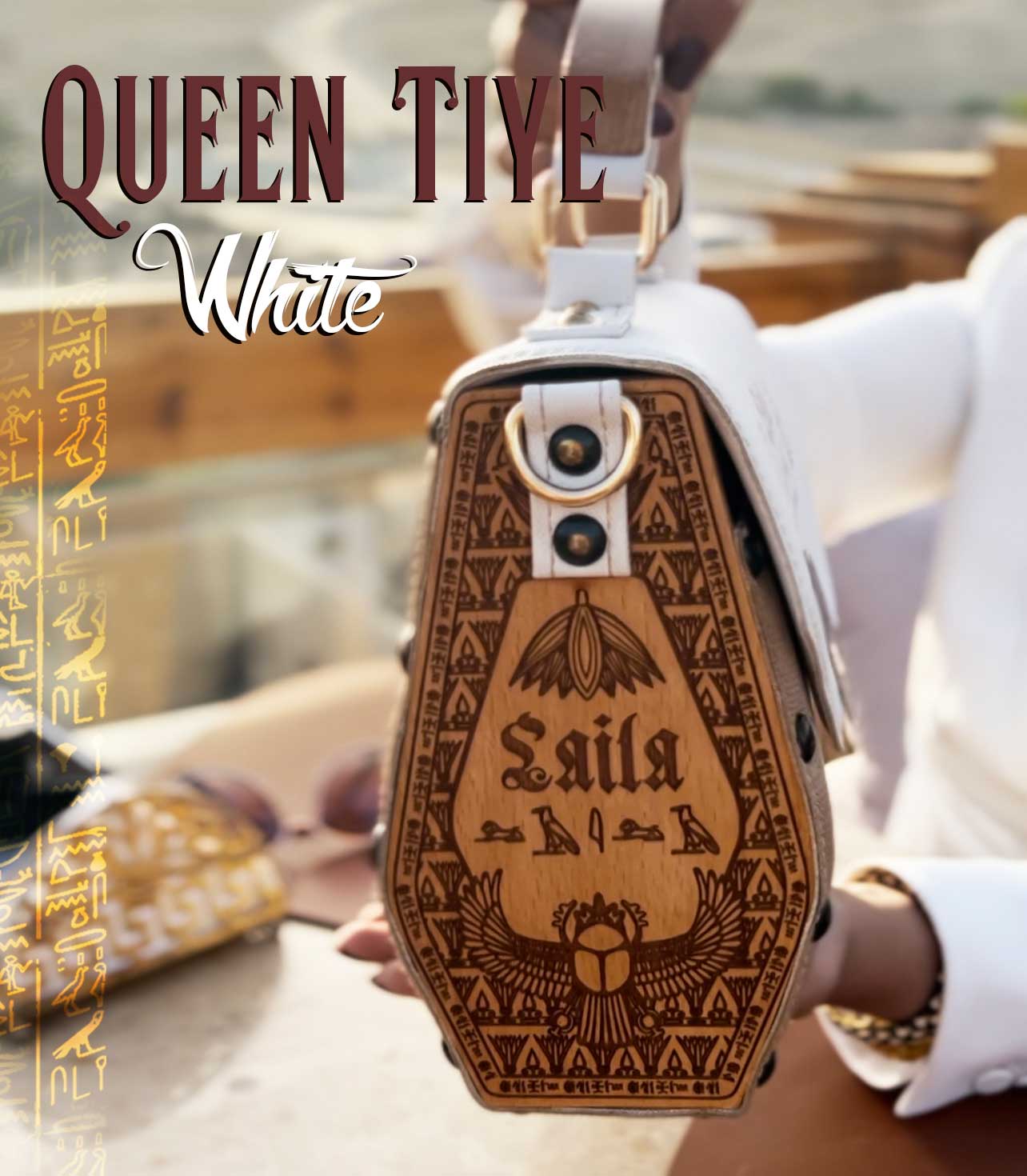 Pharaonic Trendy Bag " Queen Tiye White"