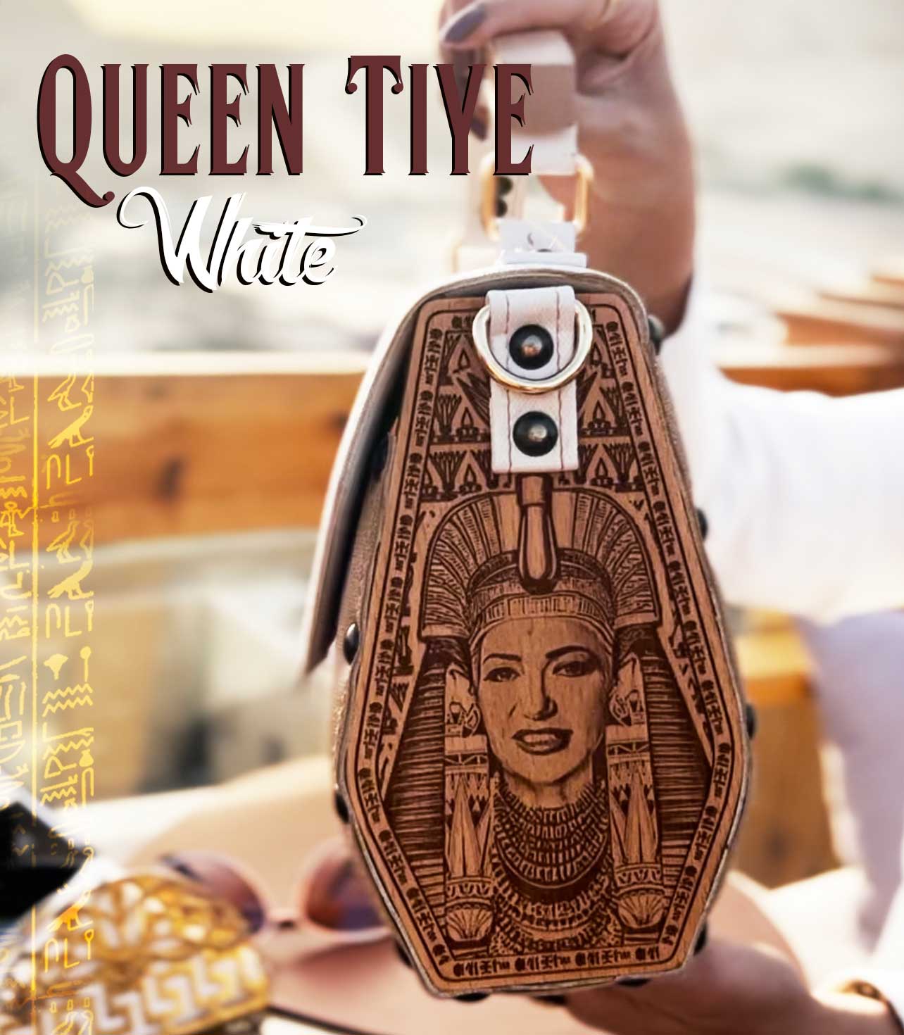 Pharaonic Trendy Bag " Queen Tiye White"