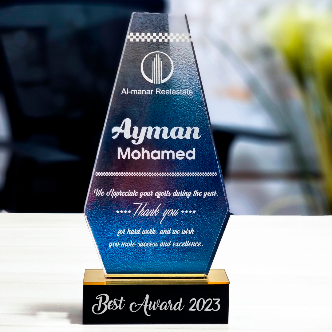 Marble Acrylic Trophies - Skyscraper Trophy